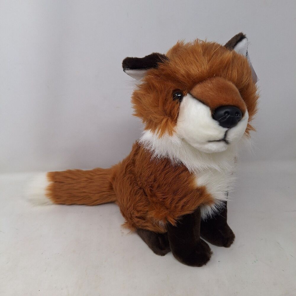 Aushwella Plush Fox Woodland Stuffed Animal 12 Inch Red White Soft Fluffy Toy